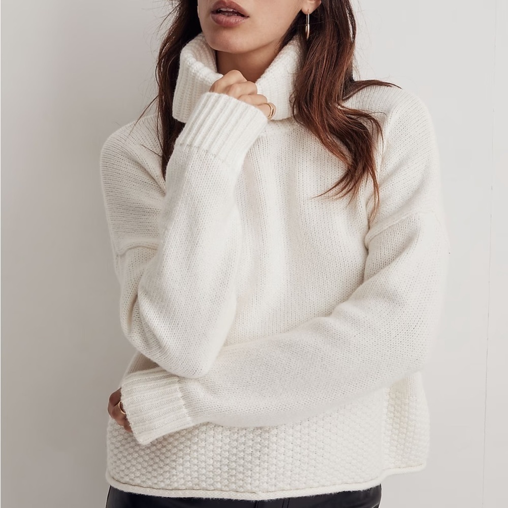Madewell Sadler turtleneck sweater antique cream